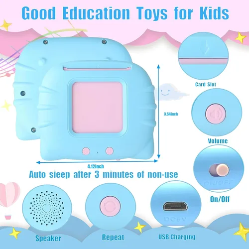 Miniatura 8 de Tarjetas didácticas parlantes para niños pequeños de 1, 2, 3, 4, 5 años, 224 palabras visuales, juguetes de aprendizaje de idiomas Montessori