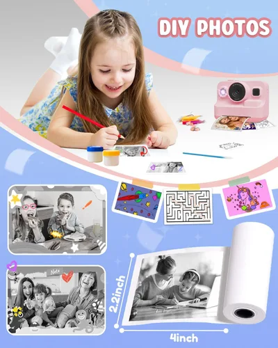 Miniatura 3 de Papel de impresión, papel térmico de recarga de cámara de impresión 10 rollos, sin BPA, BLL2 (10 rollos)