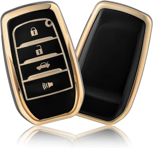 OFFCURVE Funda para llavero Toyota, funda para llave de automóvil para Toyota Land Cruiser Venza RAV4 Prime Hilux Highlander Camry 4Runner