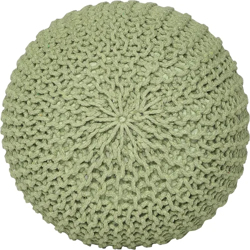 Miniatura 5 de REDEARTH · Puf Otomano Taburete Reposapiés Redondo - Puf Bohemio de Cordón Tejido de Algodón - Reposapiés Relleno Cable Poof para Sala de Estar