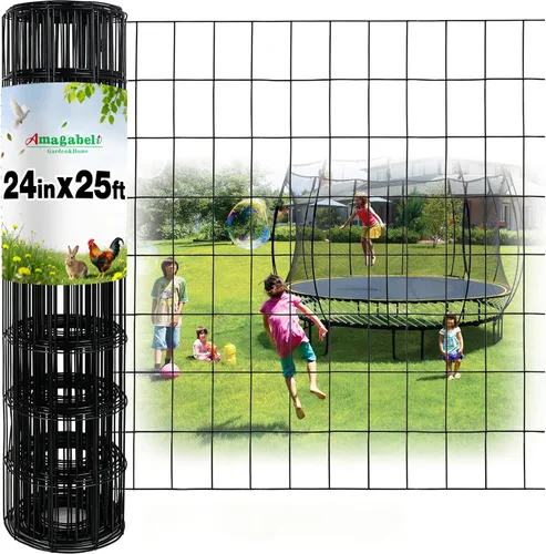 Miniatura 20 de AMAGABELI GARDEN & HOME Tela de Hardware Negra 1 x 1 pulgada 36 pulgadas x 50 pies Rollo de Malla de Alambre Recubierto de PVC Vinilo 16 Calibre