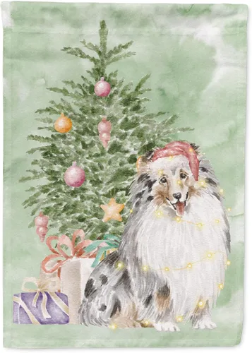 Miniatura 30 de Caroline's Treasures CK8213GF Bulldog Inglés #2 Regalos de Navidad y árbol de jardín Bandera de buzón Bandera decorativa para patio exterior, patio