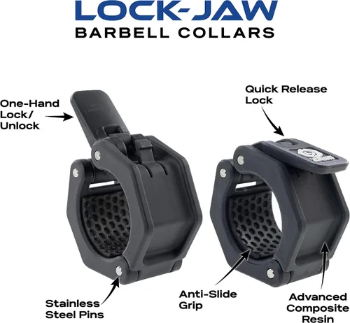 Miniatura 3 de Lock-Jaw Sport - Collar de barra olímpico - Abrazadera de barra de liberación rápida (rojo)