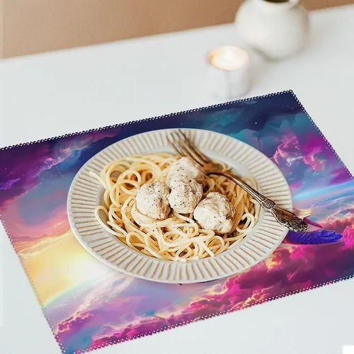 Miniatura 6 de Astronaut-Turtle Placemats Set of 6 Resistant Table Mats Washable Place Mats for Dinner Party Table Decoration
