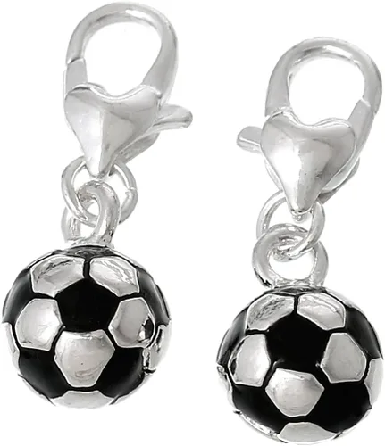 Miniatura 2 de Sexy Sparkles Colgante de abalorio Clip de pelota de fútbol, aleación de metal de zinc con cierre de langosta, compatible con pulseras y collares