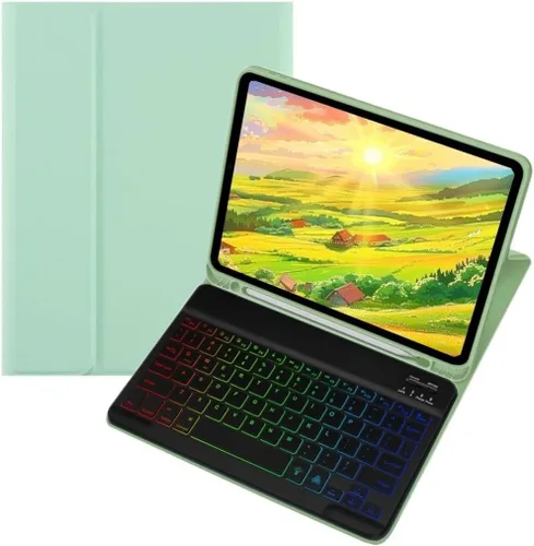 Miniatura 9 de kaidisen Funda con teclado retroiluminado colorido para Galaxy Tab S6 Lite de 10.4 pulgadas con teclado magnético desmontable Bluetooth RGB