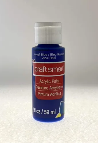 Craft Smart - Pintura acrílica de 2 onzas líquidas, 1 botella, 50 colores + colores (azul rey)