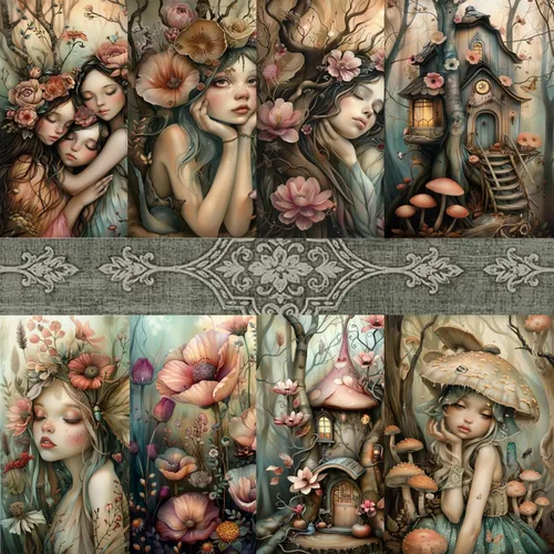 Miniatura 20 de PRSTINCOL Papel para álbum de recortes, 16 hojas de 6 x 6 pulgadas, suministros de álbum de recortes de estilo de ventana azul, papel de decoupage