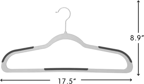 Miniatura 2 de Finnhomy Paquete de 50 perchas de plástico resistentes, perchas para ropa con almohadillas antideslizantes de nueva generación, organizador fácil