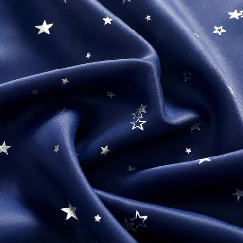 Miniatura 5 de Cortinas opacas plateadas para sala de estar, cortinas de dormitorio de niños y niñas, cortinas de tul blanco para ventana de ventana azul estrella