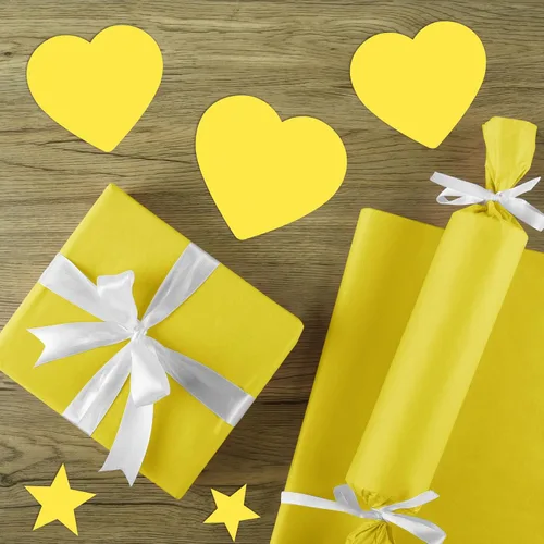 Miniatura 5 de CHRORINE 60 hojas de papel de seda amarillo - Papel de seda de Acción de Gracias para envolver regalos artísticos a granel para manualidades DIY