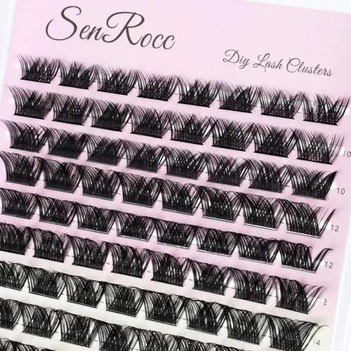 Miniatura 25 de Extensiones de racimos de pestañas, 240 unidades, extensiones de pestañas largas individuales 40D, aspecto natural, pestañas de imitación de visón