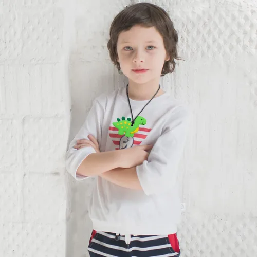 Miniatura 7 de KongNai - Collar masticable para niños sensoriales, 5 collares masticables para niños y niñas con autismo, TDAH, colgante de silicona masticable