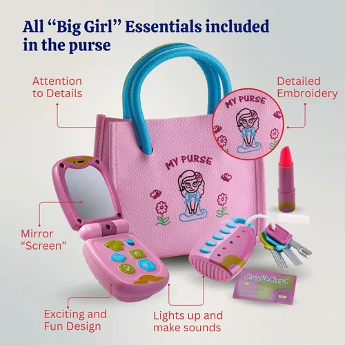 Miniatura 3 de Dress-Up-America Bolso para Niños Pequeños - Bolso de Juego de Simulación para Niños - Juguetes de Juego de Simulación para Niñas Pequeñas Edades
