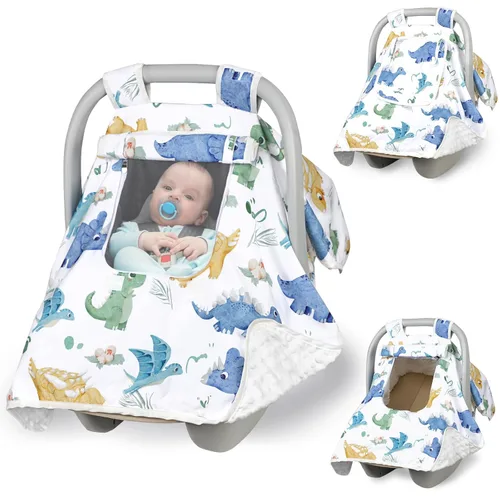 Miniatura 13 de Funda de Asiento de Coche para Niño, Funda de Asiento de Coche de Bebé de Invierno, Toldo de Asiento de Coche Acogedor y Cálido con Ventanas