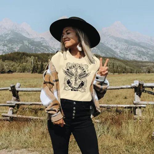 Miniatura 5 de Rock Band Shirt Woman Vintage Hard Rock Tshirts Heavy Metal Guitar Shirts Farewell Concert Tour Short Sleeve Tee Tops