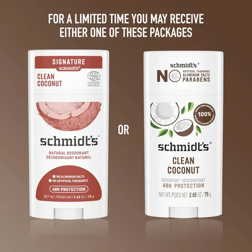 Miniatura 5 de Schmidt's Desodorante vegano sin aluminio Clean Coconut para mujeres y hombres, con protección contra olores las 24 horas, ingredientes naturales