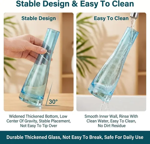 Miniatura 5 de Jarrones de cristal hechos a mano, florero de flores transparentes, jarrones de tallo único, botellas decorativas, centro de mesa para decoración