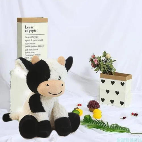 Miniatura 2 de Animales de peluche de vaca de 9 pulgadas, peluche de vaca suave para niños