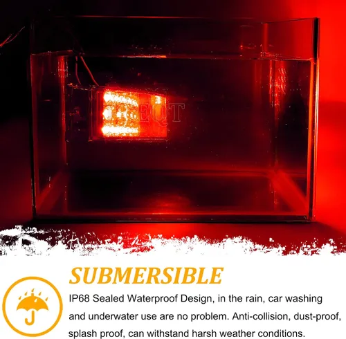 Miniatura 3 de PSEQT Luces de marcador rectangulares de 6 pulgadas, luces LED rojas para remolque, impermeables, con 20 diodos y luces direccionales delanteras