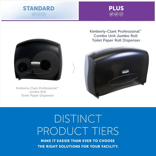 Miniatura 2 de Kimberly Clark - Dispensador profesional de papel higiénico (09551), compatible con rollo estándar con núcleo, color humo (negro), 13.1 x 20.4 x 5.8