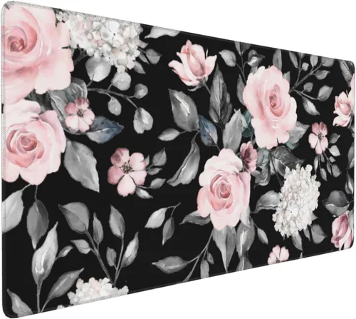 Miniatura 31 de Alfombrilla de mouse XXL para juegos grande, color rosa Sakura Death Life, alfombrilla de escritorio extendida, base de goma antideslizante de 35.4