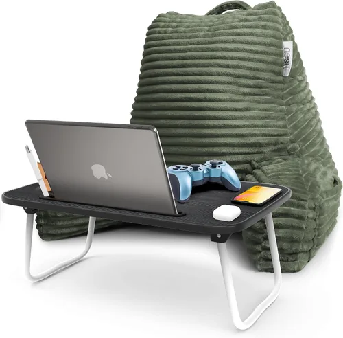 Miniatura 25 de Nestl Almohada de lectura para niños y adolescentes con espuma viscoelástica triturada, almohadas de respaldo de felpa de corte lujoso para leer