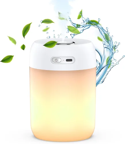 SZO Humidificadores de Luces Nocturnas para Dormitorio, Recargable por USB, Luces LED para Dormitorio, Humidificador de Luces Nocturnas Portátil de