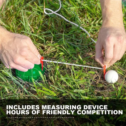 Miniatura 6 de Juego de pelotas de bocce de 100mm (3.94 pulgadas) de tamaño y peso reglamentarios con 8 pelotas de resina bocce, pallino, bolsa de transporte