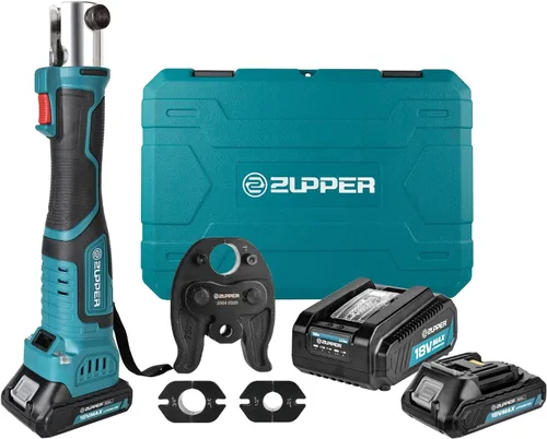 Miniatura 12 de Kit de herramienta de presión pro ZUPPER Mini Pro con 3 mordazas de presión pro de cobre de 1/2", 3/4", 1", motor sin escobillas, 2 piezas