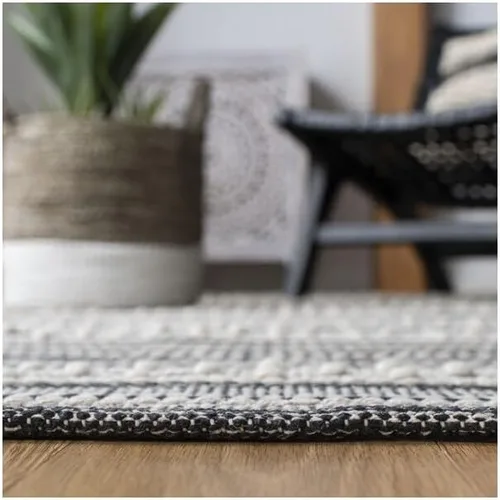 Miniatura 4 de SAFAVIEH Striped Kilim Collection STK516Z - Alfombra decorativa hecha a mano de algodón de tejido plano, 2 pies 3 pulgadas x 5 pies