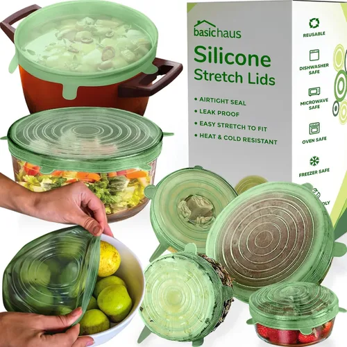 Miniatura 8 de Tapas elásticas de silicona reutilizables para almacenamiento de alimentos en el refrigerador, fundas elásticas resistentes al calor, tazas, latas
