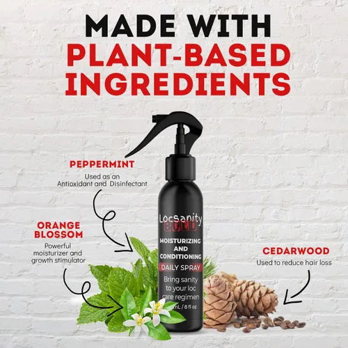 Miniatura 2 de Loc Spray – Locsanity BOLD - Spray hidratante diario para rastas, rastas, ligero para el cuero cabelludo y el cabello, spray acondicionador natural