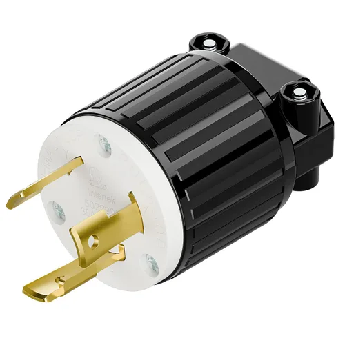 Nema L16-30P Macho 30A 480V Enchufe de alimentación de CA de grado industrial, [ETL] NEMA L16-30P Enchufe de bloqueo, 3 polos, conexión a tierra de
