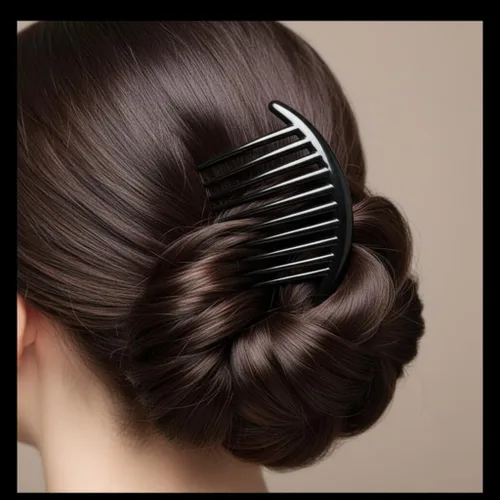 Miniatura 4 de 3 peines franceses de 7 dientes, pinza de plástico para el cabello, accesorio para peines laterales para el cabello para mujeres y niñas, negro