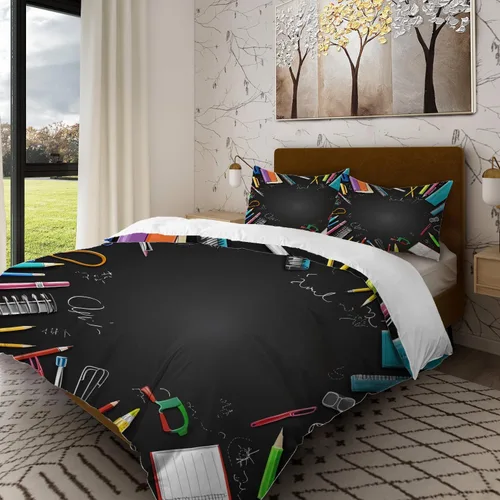 Miniatura 15 de Batmerry Juego de funda de edredón de 3 piezas con diseño geométrico tribal, tamaño individual, suave, esponjoso, étnico, africano, rayas blancas