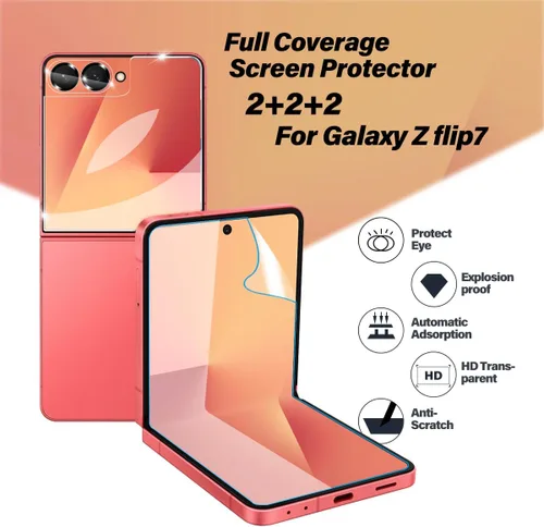 Miniatura 2 de BIGFACE [6 en 1] Protector de pantalla para Samsung Galaxy Z Flip 7, paquete de 2 protectores de pantalla para Galaxy Flip 7 EPU + 2 protectores
