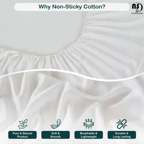 Miniatura 5 de NON Sticky cotton - Juego de sábanas de 4 piezas de algodón egipcio de alta calidad, de bolsillo profundo, ropa de cama suave y transpirable