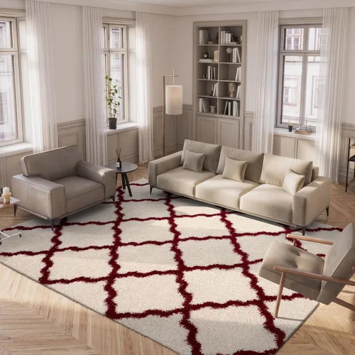 Miniatura 75 de Safavieh - Dallas Shag Collection SGD257A - Alfombra de área con diseño de enrejado de 10 x 14 pies