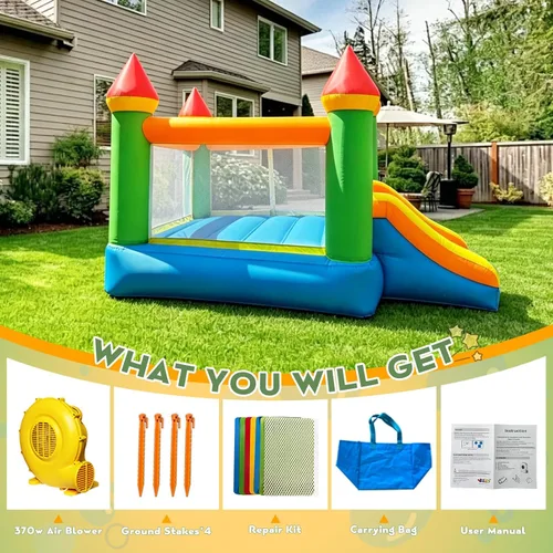 Miniatura 7 de YARD Casa de Rebote, Casa de Rebote Inflable con Tobogán para Niños de 5-12, Casa Inflable con Soplador para Patio Trasero al Aire Libre