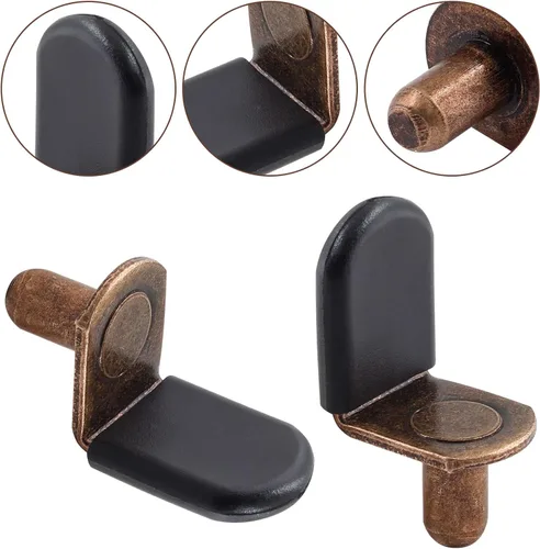 Miniatura 3 de Biaungdo 30 clavijas de soporte para estantes, clips en forma de L de 1/4 pulgadas con funda de goma, clavijas de estante de gabinete