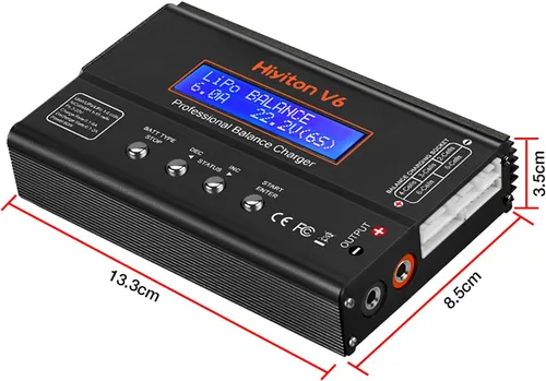 Miniatura 8 de Cargador de batería Lipo, cargador y descargador equilibrado 1S-6S, batería Lipo Li-ion NiMH NiCD Li-Fe de 1-6S con conector Tamiya XT60 Deans