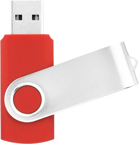 Miniatura 6 de EASTBULL - Unidad flash USB de 1 GB, 1 unidad de pulgar USB 2.0 giratoria USB Stick Memory Stick Metal Thumb Drive (rojo)