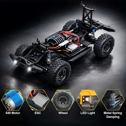 Miniatura 4 de RC Cars RC Crawler Escala 1/10 RTR Coche de Control Remoto 4WD 2.4GHz con Motor con Escobillas Todoterreno Racing Grado Hobby Modelo de Vehículo