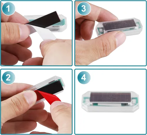 Miniatura 8 de Alarma simulada de energía solar universal para coche, seguridad antirrobo LED intermitente luz de advertencia falsa lámpara roja transparente