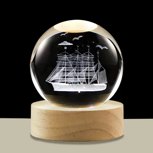 Miniatura 24 de Bola de cristal 3D de la Vía Láctea, luz nocturna multicolor, lámpara decorativa para ciencia, astronomía, espacio, regalos para novios, esposos