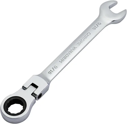 Pilida Llave de trinquete de 9/16 pulgadas SAE llave combinada de engranajes de cabeza flexible 72 dientes llave de trinquete de acero cromado