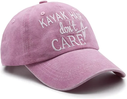Miniatura 3 de Gorra de béisbol ajustable lavada con diseño de Kayak Hair Don't Care para mujer