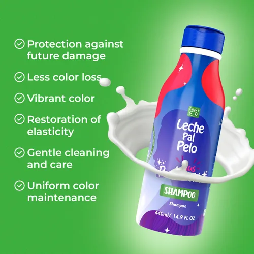 Miniatura 4 de Leche Pal Pelo Protection Plus - Champú hecho sin sulfatos para cabello teñido - Limpieza suave con arroz, proteína de quinua - 14.9 oz