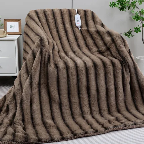 Manta Térmica Eléctrica - 50"x60" Manta Eléctrica de Piel Sintética Suave y Gruesa para Sofá con 5 Niveles de Calor y Apagado Automático a las 4